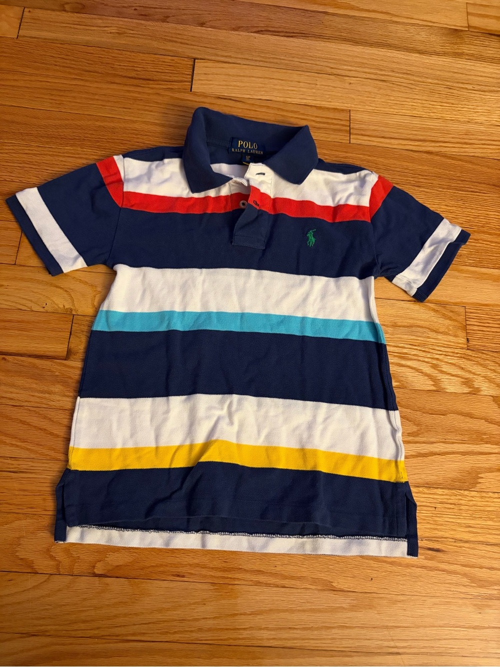 Polo by Ralph Lauren Navy Red White Light Blue Yellow Striped Polo